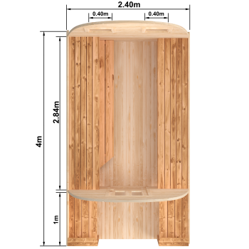 Fasssauna / Gartensauna / Banja / Viking 4,0 m mit Balkon